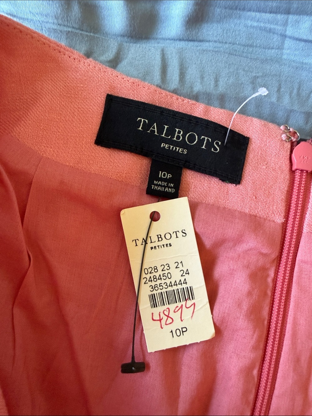 Talbots Pink Waist Midi Skirt with Self-Tie Belt 10P - Picture 4 of 5